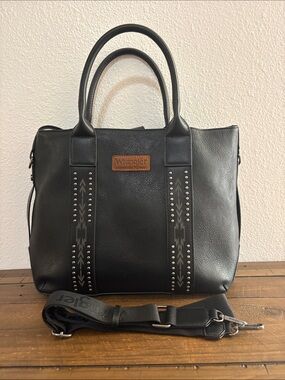 Wrangler Black Tote with Studded Tribal Accent